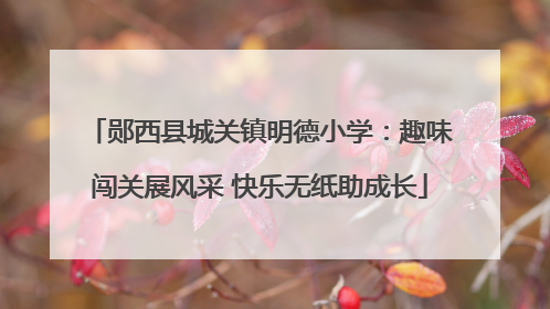 郧西县城关镇明德小学：趣味闯关展风采 快乐无纸助成长