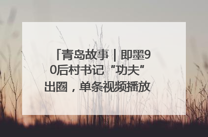 青岛故事｜即墨90后村书记“功夫”出圈，单条视频播放量过600万