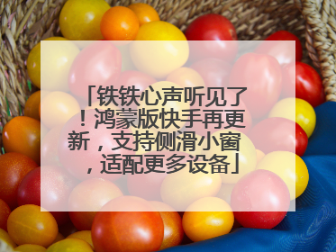 铁铁心声听见了！鸿蒙版快手再更新，支持侧滑小窗，适配更多设备