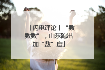 闪电评论丨“数数数”，山东跑出加“数”度