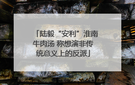 陆毅“安利”淮南牛肉汤 称想演非传统意义上的反派