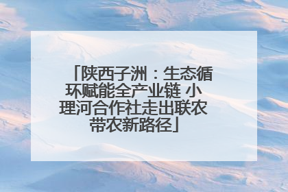 陕西子洲：生态循环赋能全产业链 小理河合作社走出联农带农新路径