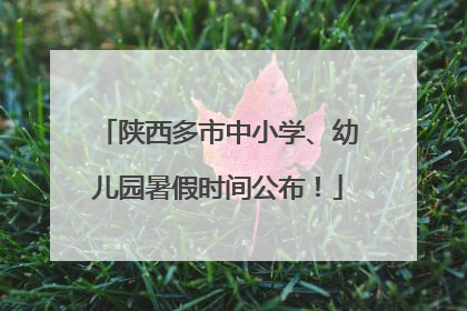 陕西多市中小学、幼儿园暑假时间公布！