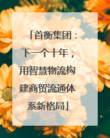 首衡集团：下一个十年，用智慧物流构建商贸流通体系新格局