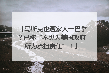 马斯克也遭家人一巴掌？已称“不想为美国政府所为承担责任”！