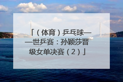（体育）乒乓球——世乒赛：孙颖莎晋级女单决赛（2）