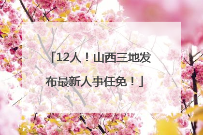 12人！山西三地发布最新人事任免！