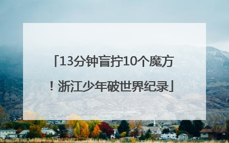 13分钟盲拧10个魔方！浙江少年破世界纪录