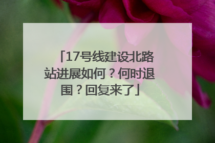 17号线建设北路站进展如何？何时退围？回复来了