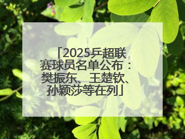 2025乒超联赛球员名单公布：樊振东、王楚钦、孙颖莎等在列