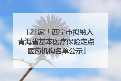 21家！西宁市拟纳入青海省基本医疗保险定点医药机构名单公示