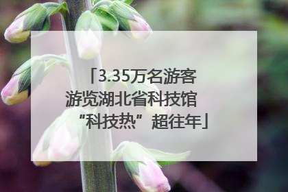 3.35万名游客游览湖北省科技馆 “科技热”超往年