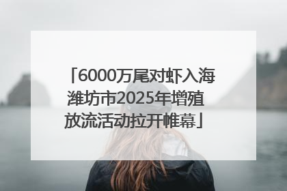 6000万尾对虾入海 潍坊市2025年增殖放流活动拉开帷幕