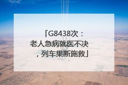 G8438次：老人急病就医不决，列车果断施救